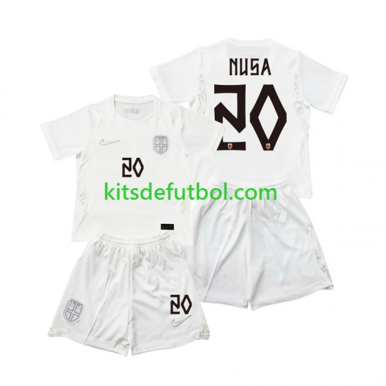 Equipación completa Niño World Cup 2026 Noruega Antonio NUSA 20 Camiseta alternativa Manga Corta