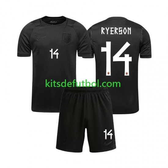 Equipación completa Niño World Cup 2026 Noruega Julian Ryerson 14 Camiseta de visitante Manga Corta