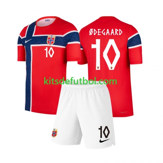Equipación completa Niño World Cup 2026 Noruega Martin Odegaard 10 Camiseta de local Manga Corta