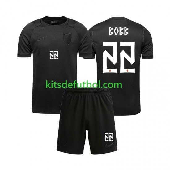 Equipación completa Niño World Cup 2026 Noruega Oscar Bobb 22 Camiseta de visitante Manga Corta