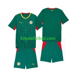 Equipación completa Niño Senegal 2026 2027 Camiseta de visitante Manga Corta