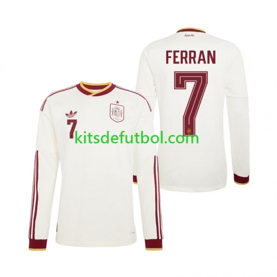 World Cup 2026 España Ferran Torres 7 Hombre Camiseta de visitante Manga Larga