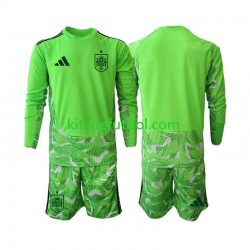 Equipación completa Niño World Cup 2026 España Portero 6th Green color Camiseta Manga Larga