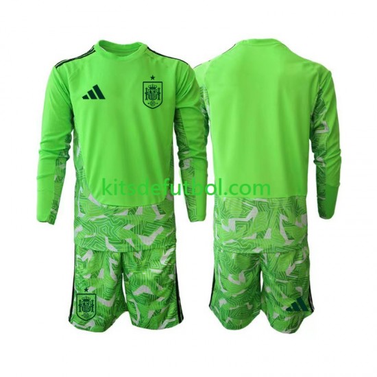 Equipación completa Niño World Cup 2026 España Portero 6th Green color Camiseta Manga Larga