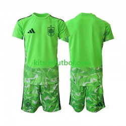 Equipación completa Niño World Cup 2026 España Portero 6th Green color Camiseta Manga Corta