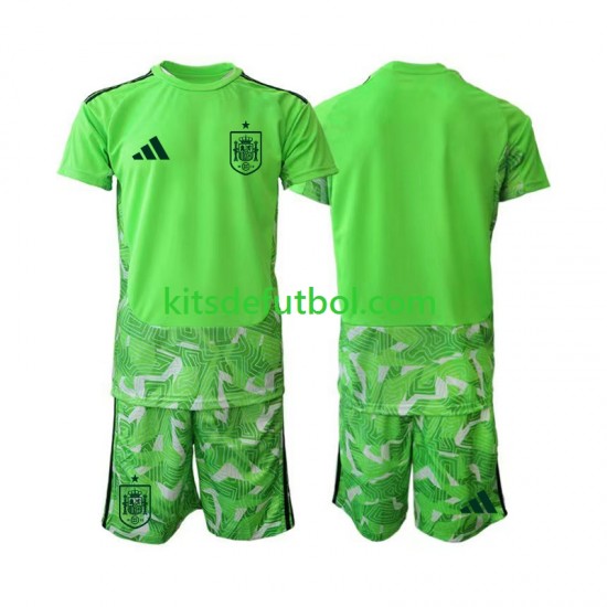 Equipación completa Niño World Cup 2026 España Portero 6th Green color Camiseta Manga Corta
