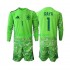 Equipación completa Niño World Cup 2026 España Portero David Raya 1 6th Green color Camiseta Manga Larga
