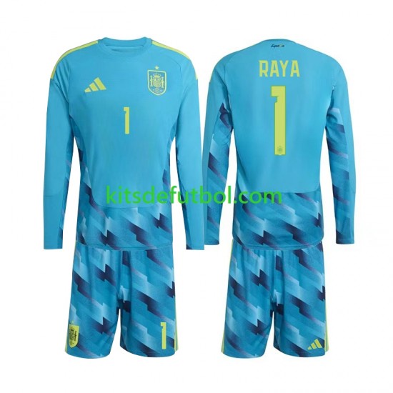 Equipación completa Niño World Cup 2026 España Portero David Raya 1 Camiseta de local Manga Larga