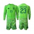 Equipación completa Niño World Cup 2026 España Portero Unai Simon 23 6th Green color Camiseta Manga Larga