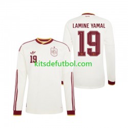 World Cup 2026 España Lamine Yamal 19 Hombre Camiseta de visitante Manga Larga