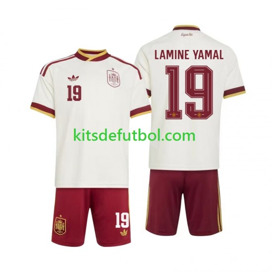 Equipación completa Niño World Cup 2026 España Lamine Yamal 19 Camiseta de visitante Manga Corta