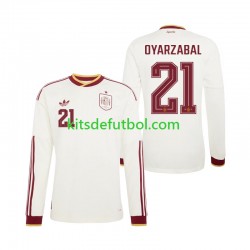 World Cup 2026 España Mikel Oyarzabal 21 Hombre Camiseta de visitante Manga Larga