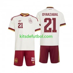 Equipación completa Niño World Cup 2026 España Mikel Oyarzabal 21 Camiseta de visitante Manga Corta