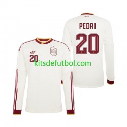 World Cup 2026 España Pedri 20 Hombre Camiseta de visitante Manga Larga