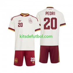 Equipación completa Niño World Cup 2026 España Pedri 20 Camiseta de visitante Manga Corta