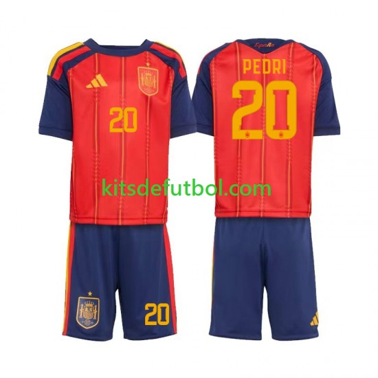 Equipación completa Niño World Cup 2026 España Pedri 20 Camiseta de local Manga Corta