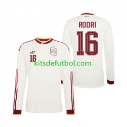World Cup 2026 España Rodri 16 Hombre Camiseta de visitante Manga Larga
