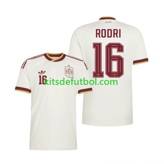 World Cup 2026 España Rodri 16 Hombre Camiseta de visitante Manga Corta