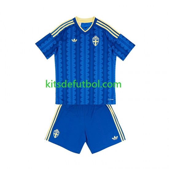 Equipación completa Niño World Cup 2026 Suecia Camiseta de visitante Manga Corta