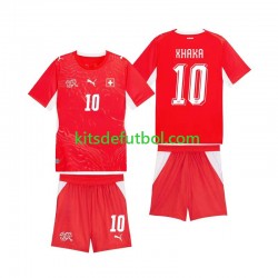 Equipación completa Niño World Cup 2026 Suiza Granit Xhaka 10 Camiseta de local Manga Corta