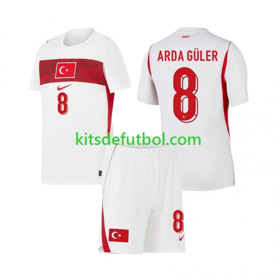 Equipación completa Niño World Cup 2026 Turquía Arda Guler 8 Camiseta de visitante Manga Corta