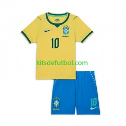 Equipación completa Niño Brasil Vinicius Junior 10 World Cup 2026 Camiseta de local Manga Corta
