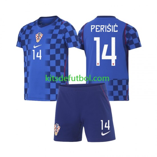 Equipación completa Niño Croacia Ivan Perisic 14 World Cup 2026 Camiseta de visitante Manga Corta