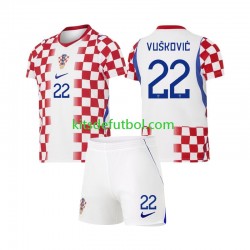 Equipación completa Niño Croacia Luka Vuskovic 22 World Cup 2026 Camiseta de local Manga Corta
