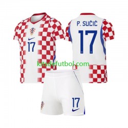 Equipación completa Niño Croacia Petar Sucic 17 World Cup 2026 Camiseta de local Manga Corta
