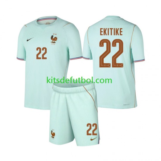 Equipación completa Niño Francia Hugo Ekitike 22 World Cup 2026 Camiseta de visitante Manga Corta