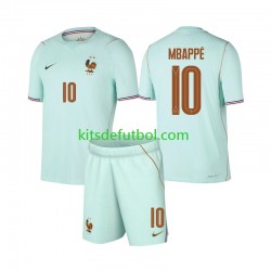 Equipación completa Niño Francia Kylian Mbappe 10 World Cup 2026 Camiseta de visitante Manga Corta