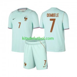 Equipación completa Niño Francia Ousmane Dembele 7 World Cup 2026 Camiseta de visitante Manga Corta