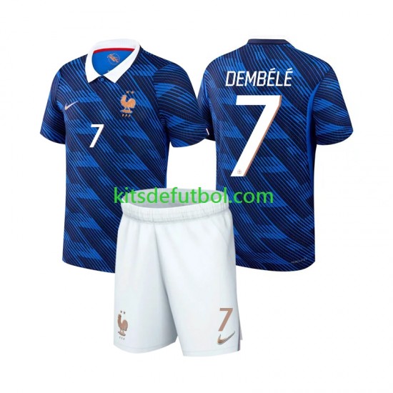 Equipación completa Niño Francia Ousmane Dembele 7 World Cup 2026 Camiseta de local Manga Corta