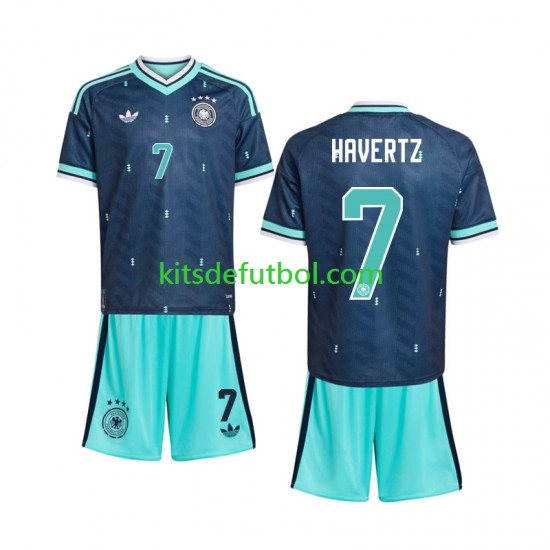 Equipación completa Niño Alemania Kai Havertz 7 World Cup 2026 Camiseta de visitante Manga Corta