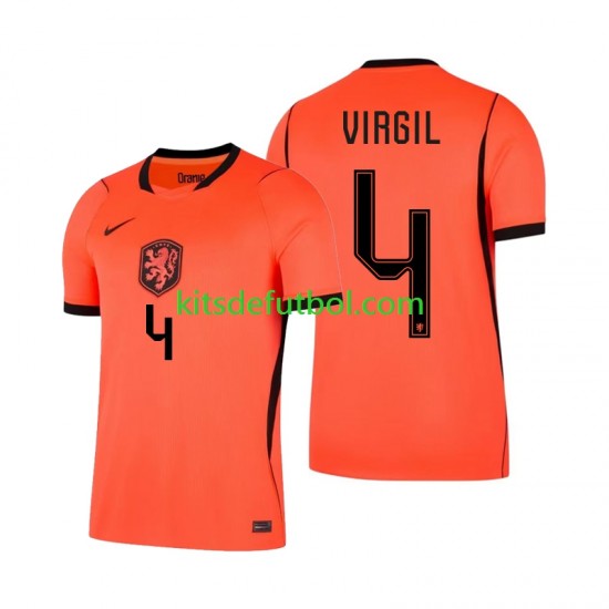 Países Bajos Virgil van Dijk 4 World Cup 2026 Hombre Camiseta de local Manga Corta