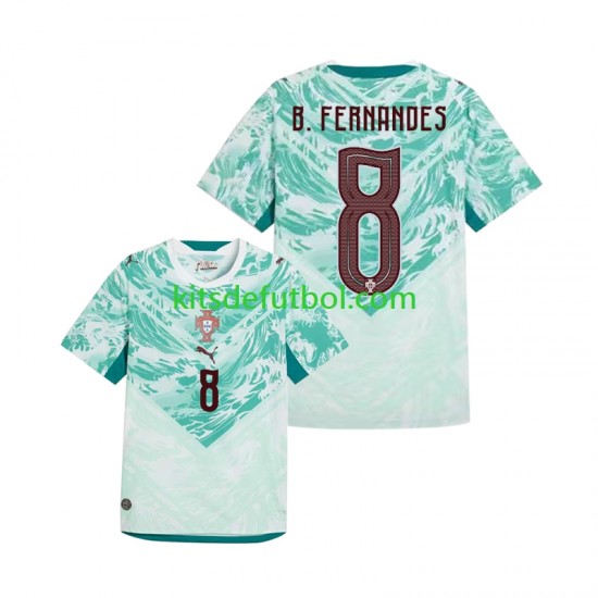 Portugal Bruno Fernandes 8 World Cup 2026 Hombre Camiseta de visitante Manga Corta