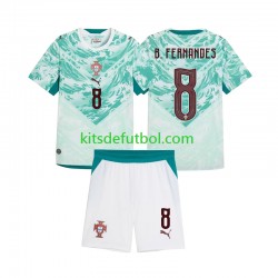 Equipación completa Niño Portugal Bruno Fernandes 8 2026 2027 Camiseta de visitante Manga Corta