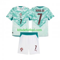Equipación completa Niño Portugal Cristiano Ronaldo 7 2026 2027 Camiseta de visitante Manga Corta