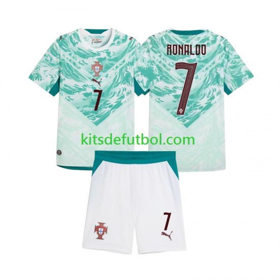 Equipación completa Niño Portugal Cristiano Ronaldo 7 2026 2027 Camiseta de visitante Manga Corta