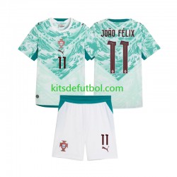 Equipación completa Niño Portugal Joao Felix 11 2026 2027 Camiseta de visitante Manga Corta