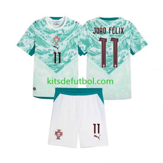 Equipación completa Niño Portugal Joao Felix 11 2026 2027 Camiseta de visitante Manga Corta