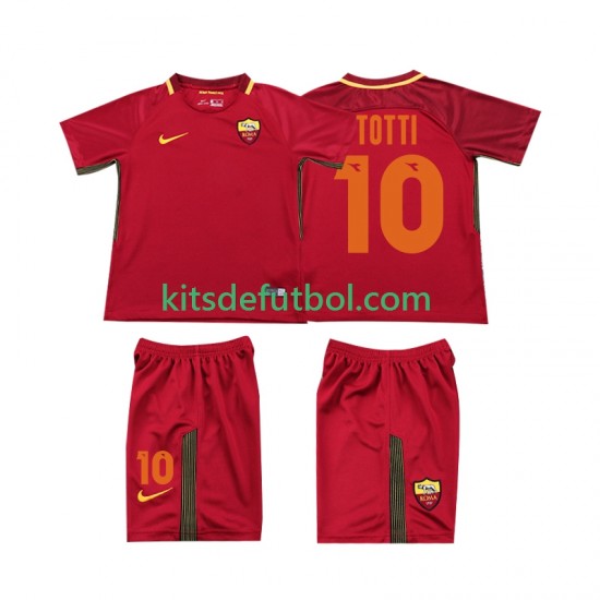 Equipación completa Niño AS Roma Totti 10 Retro 2017-2018 Camiseta de local Manga Corta