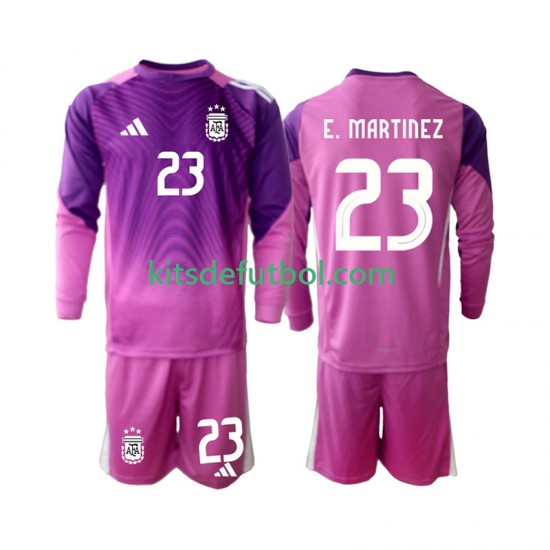Equipación completa Niño Argentina Portero Emiliano Martinez 23 2025 Camiseta de local Manga Larga