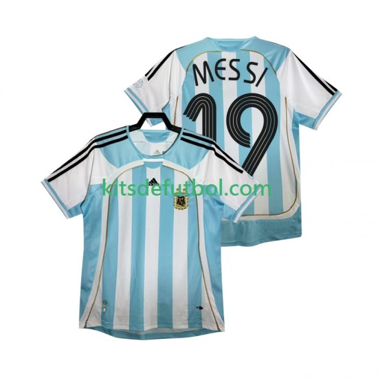 Argentina MESSI 19 Retro 2006 Hombre Camiseta de local Manga Corta