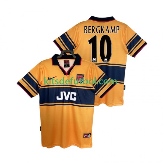 Arsenal BERGKAMP10 Retro 1997 1999 Hombre Camiseta de visitante Manga Corta