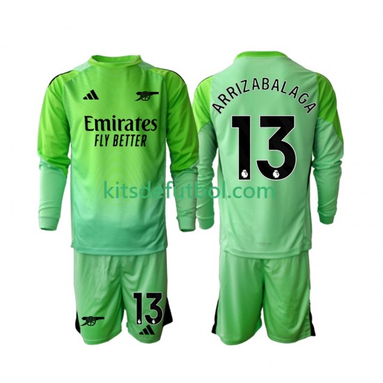 Equipación completa Niño Arsenal Portero Kepa Arrizabalaga 13 Camiseta de visitante 2025-2026 Manga Larga