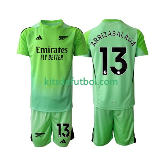 Equipación completa Niño Arsenal Portero Kepa Arrizabalaga 13 Camiseta de visitante 2025-2026 Manga Corta
