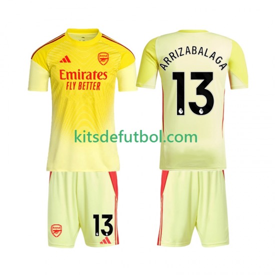 Equipación completa Niño Arsenal Portero Kepa Arrizabalaga 13 Camiseta de local 2025-2026 Manga Corta