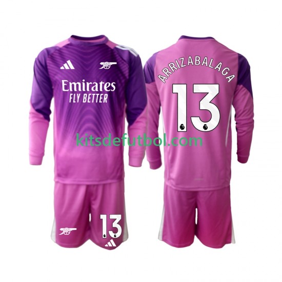Equipación completa Niño Arsenal Portero Kepa Arrizabalaga 13 Camiseta alternativa 2025-2026 Manga Larga