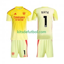 Equipación completa Niño Arsenal Portero Raya 1 Camiseta de local 2025-2026 Manga Corta